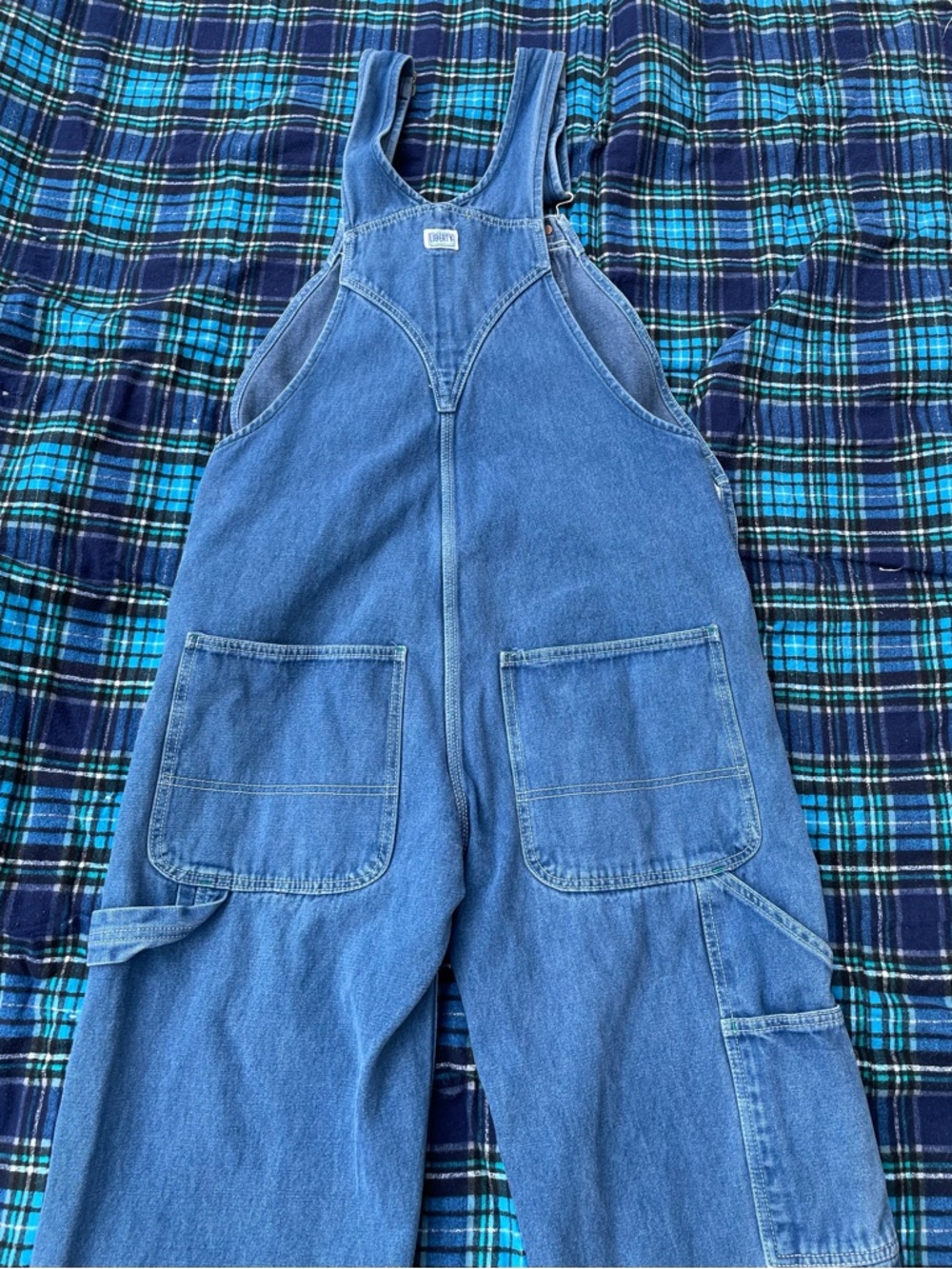 Liberty | Medium Wash Straight Leg Retro Denim Bib Overalls - Picture 8 of 12